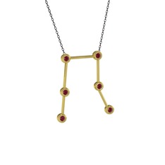 Gemini Kolye - Kök yakut 18 ayar altın kolye (40 cm gümüş rolo zincir) #u7xuvu