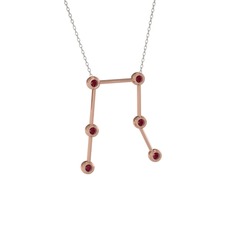 Gemini Kolye - Kök yakut 14 ayar rose altın kolye (40 cm beyaz altın rolo zincir) #ulikb3
