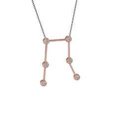Gemini Kolye - Swarovski 18 ayar rose altın kolye (40 cm gümüş rolo zincir) #uzqytj