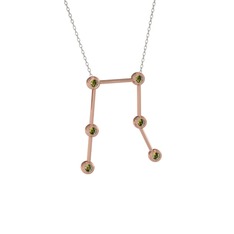 Gemini Kolye - Peridot 14 ayar rose altın kolye (40 cm beyaz altın rolo zincir) #ygj32b