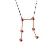 Gemini Kolye - Garnet 18 ayar rose altın kolye (40 cm gümüş rolo zincir) #zvtmcg