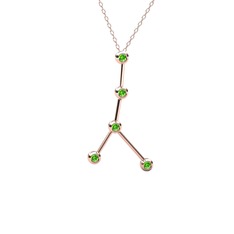 Cancer Kolye - Peridot 18 ayar rose altın kolye (40 cm rose altın rolo zincir) #114vo4m