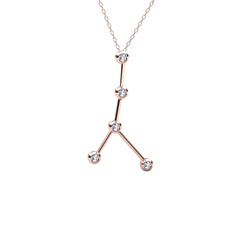 Cancer Kolye - Swarovski 8 ayar rose altın kolye (40 cm gümüş rolo zincir) #13r15f0
