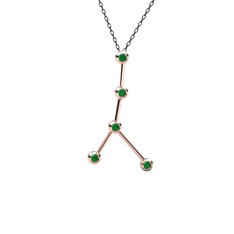 Cancer Kolye - Kök zümrüt 925 ayar rose altın kaplama gümüş kolye (40 cm gümüş rolo zincir) #142f3fo