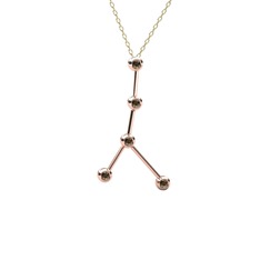 Cancer Kolye - Dumanlı kuvars 925 ayar rose altın kaplama gümüş kolye (40 cm gümüş rolo zincir) #14kud99