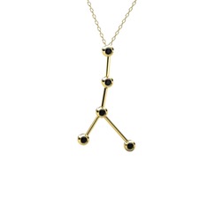 Siyah zirkon 18 ayar altın kolye (40 cm altın rolo zincir)