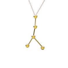 Cancer Kolye - Sitrin 14 ayar altın kolye (40 cm rose altın rolo zincir) #15itii8