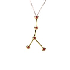 Cancer Kolye - Garnet 14 ayar altın kolye (40 cm rose altın rolo zincir) #15jgacg