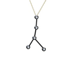 Cancer Kolye - Swarovski 925 ayar siyah rodyum kaplama gümüş kolye (40 cm altın rolo zincir) #17ixusr