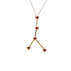 Cancer Kolye - Garnet 925 ayar altın kaplama gümüş kolye (40 cm rose altın rolo zincir) #17o95vm