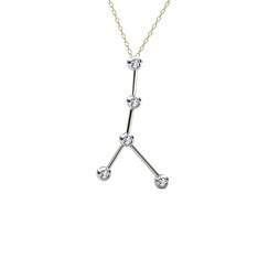 Swarovski 925 ayar gümüş kolye (40 cm altın rolo zincir)