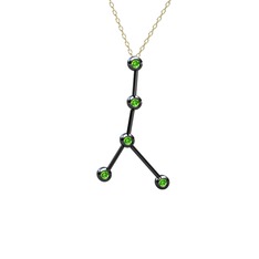 Cancer Kolye - Peridot 925 ayar siyah rodyum kaplama gümüş kolye (40 cm gümüş rolo zincir) #1iek2bf