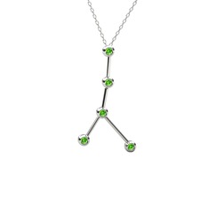 Cancer Kolye - Peridot 14 ayar beyaz altın kolye (40 cm beyaz altın rolo zincir) #1r34oe2