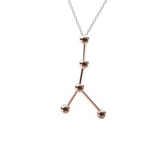 Cancer Kolye - Dumanlı kuvars 925 ayar rose altın kaplama gümüş kolye (40 cm gümüş rolo zincir) #1rlmx3f