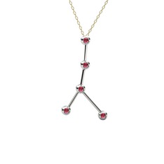 Cancer Kolye - Rodolit garnet 925 ayar gümüş kolye (40 cm altın rolo zincir) #1rxzdoe