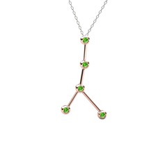 Cancer Kolye - Peridot 8 ayar rose altın kolye (40 cm beyaz altın rolo zincir) #1v0i0bo