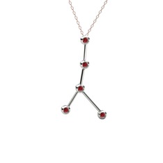 Cancer Kolye - Garnet 14 ayar beyaz altın kolye (40 cm gümüş rolo zincir) #1wo3h8u