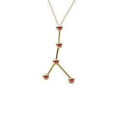 Rodolit garnet 8 ayar altın kolye (40 cm altın rolo zincir)