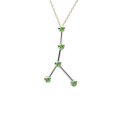 Cancer Kolye - Peridot 18 ayar beyaz altın kolye (40 cm altın rolo zincir) #2h69m1