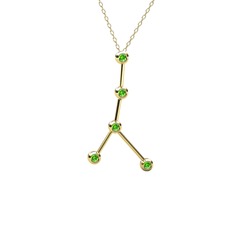 Cancer Kolye - Peridot 925 ayar altın kaplama gümüş kolye (40 cm gümüş rolo zincir) #ciu6cl