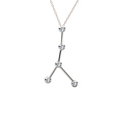 Cancer Kolye - Swarovski 925 ayar gümüş kolye (40 cm rose altın rolo zincir) #cqy6ze