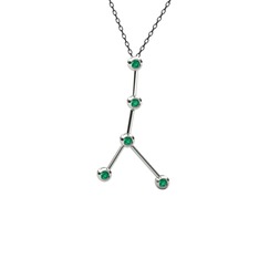 Cancer Kolye - Yeşil kuvars 8 ayar beyaz altın kolye (40 cm gümüş rolo zincir) #iehxmr