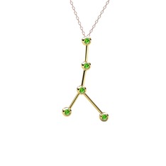 Cancer Kolye - Peridot 925 ayar altın kaplama gümüş kolye (40 cm rose altın rolo zincir) #koh93t