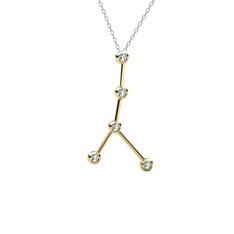 Swarovski 18 ayar altın kolye (40 cm beyaz altın rolo zincir)