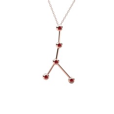 Garnet 925 ayar rose altın kaplama gümüş kolye (40 cm gümüş rolo zincir)