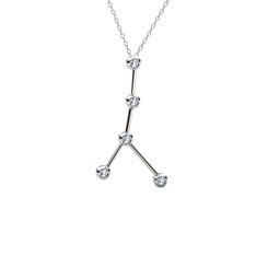 Cancer Kolye - Swarovski 925 ayar gümüş kolye (40 cm beyaz altın rolo zincir) #p8k1n0