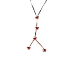 Cancer Kolye - Garnet 8 ayar rose altın kolye (40 cm gümüş rolo zincir) #uvjo1k