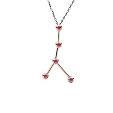 Cancer Kolye - Rodolit garnet 14 ayar rose altın kolye (40 cm gümüş rolo zincir) #veb9iy
