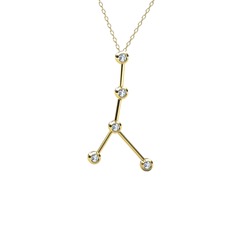 Cancer Kolye - Swarovski 14 ayar altın kolye (40 cm gümüş rolo zincir) #vghww