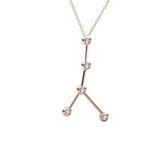 Cancer Kolye - Swarovski 18 ayar rose altın kolye (40 cm gümüş rolo zincir) #vtre7y