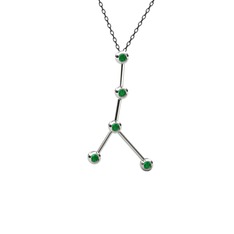 Cancer Kolye - Kök zümrüt 925 ayar gümüş kolye (40 cm gümüş rolo zincir) #xo0apm