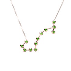 Scorpio Kolye - Peridot 925 ayar rose altın kaplama gümüş kolye (40 cm gümüş rolo zincir) #12jju91