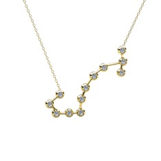 Scorpio Kolye - Beyaz zirkon 18 ayar altın kolye (40 cm altın rolo zincir) #13bh5le