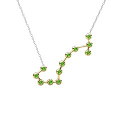 Scorpio Kolye - Peridot 8 ayar altın kolye (40 cm beyaz altın rolo zincir) #13csjbr