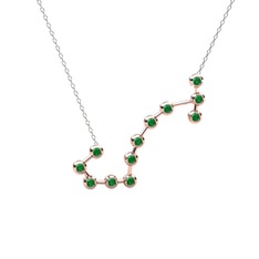 Scorpio Kolye - Kök zümrüt 14 ayar rose altın kolye (40 cm beyaz altın rolo zincir) #148jwzy