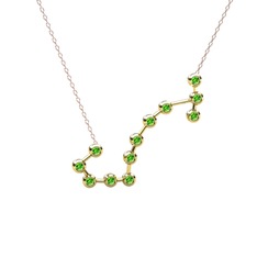 Peridot 18 ayar altın kolye (40 cm gümüş rolo zincir)