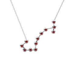 Scorpio Kolye - Garnet 18 ayar beyaz altın kolye (40 cm beyaz altın rolo zincir) #1f5f0tw