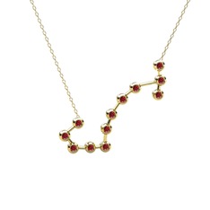 Scorpio Kolye - Garnet 18 ayar altın kolye (40 cm altın rolo zincir) #1f6r88f