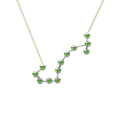 Scorpio Kolye - Peridot 18 ayar beyaz altın kolye (40 cm altın rolo zincir) #1l4qxod