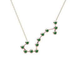Scorpio Kolye - Kök zümrüt 8 ayar rose altın kolye (40 cm altın rolo zincir) #1t83p0o