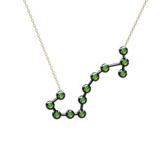 Scorpio Kolye - Peridot 925 ayar siyah rodyum kaplama gümüş kolye (40 cm gümüş rolo zincir) #1uiouzr