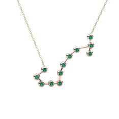 Scorpio Kolye - Yeşil kuvars 925 ayar rose altın kaplama gümüş kolye (40 cm altın rolo zincir) #4gpz4