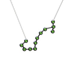 Scorpio Kolye - Peridot 925 ayar siyah rodyum kaplama gümüş kolye (40 cm beyaz altın rolo zincir) #5nqg9d