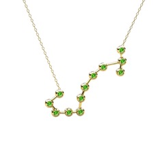 Peridot 925 ayar altın kaplama gümüş kolye (40 cm altın rolo zincir)