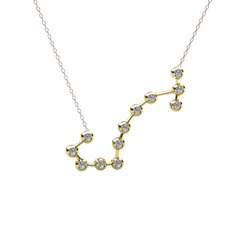 Swarovski 18 ayar altın kolye (40 cm rose altın rolo zincir)