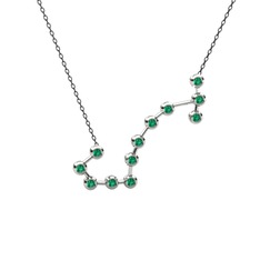Scorpio Kolye - Yeşil kuvars 925 ayar gümüş kolye (40 cm gümüş rolo zincir) #jutgzm